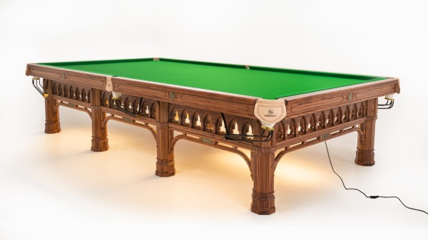Бильярдный стол для снукера RASSON "Gothic Dynasty" 12 футов (плита 50 мм в комплекте с аксессуарами) с системой подогрева плит и подсветкой