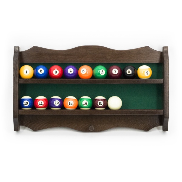 Полка для шаров навесная из массива ясеня (цвет махагон)